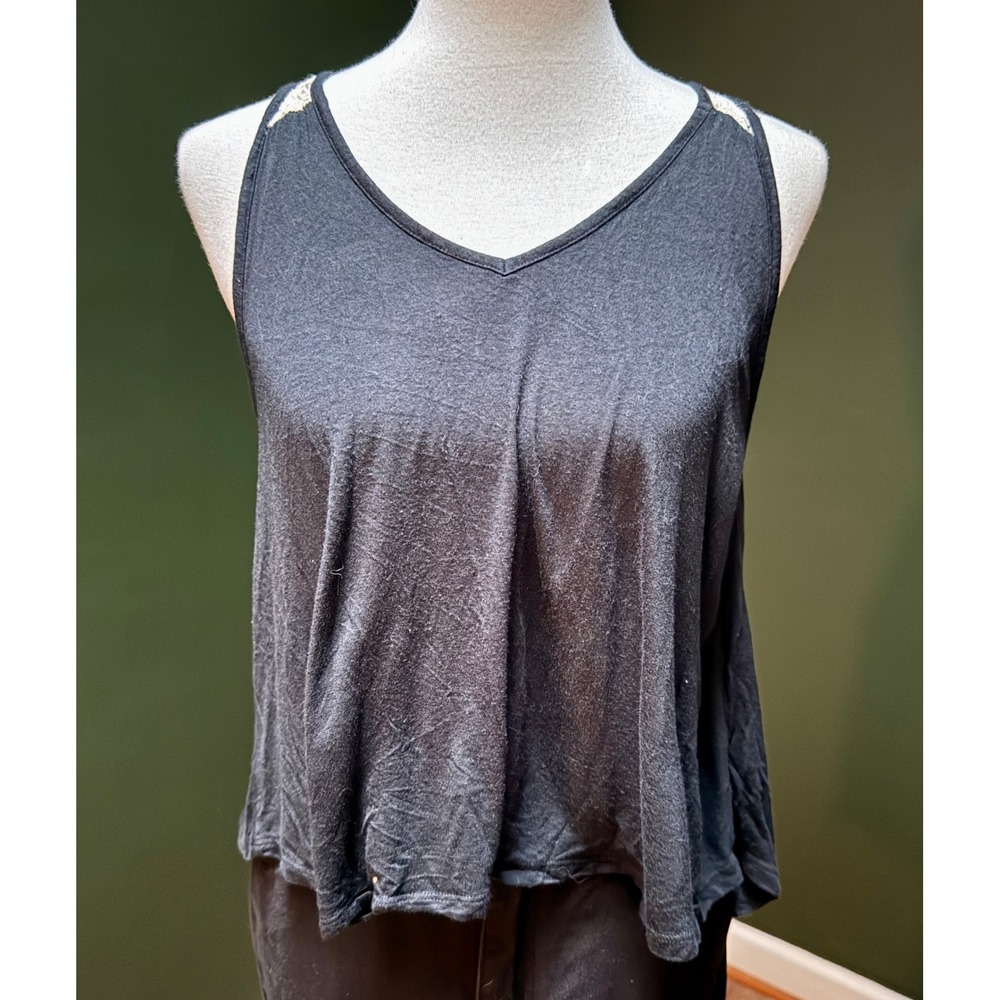 Y2K Eye Candy by One Step Up Navy Lace Racerback Tank Top Women's M